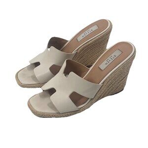 Steve Madden White Wedge Espadrilles Sz 8 Boho Beach Wedding Resort